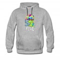 Men's Fifth Birthday 5 Year Old Boy Dinosaur TRex Gift Hoodie - Grey