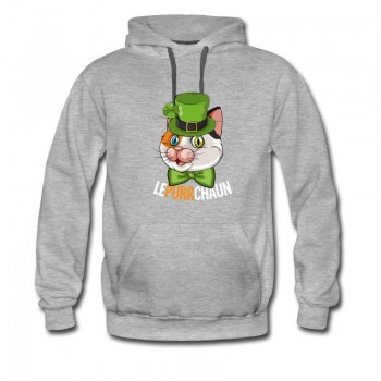 Men's Leprechaun Cat Costume Cat Lovers St Patricks Day Hoodie - Grey