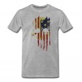 Youth American Skull Flag T-Shirt - Grey