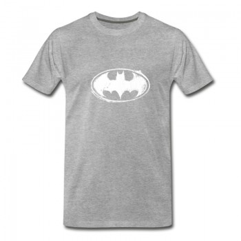 Youth Batman Logo White Chalk T-Shirt - Grey