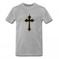 Youth Black Christian cross T-Shirt - Grey