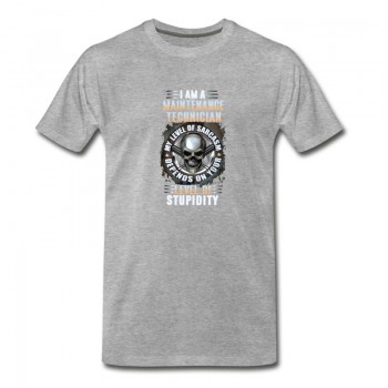 Youth i am a maintenance technician my level of sarcasm T-Shirt - Grey