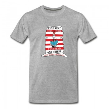 Youth I Will Read Anywhere Read Across America Day T-Shirt - Grey