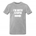 Youth I'm With Stupid T-Shirt - Grey