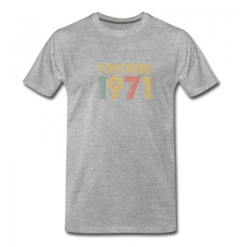 Youth Vintage 1971 50th Birthday Gift for Dad Mom T-Shirt - Grey